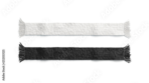 Download "Blank black and white knitted scarf mockup set, isolated ...