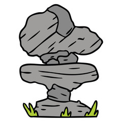 cartoon doodle of grey stone boulders