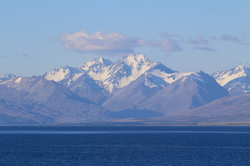 Fototapeta na wymiar View of Lake Tekapo and Southern Alps on background, South Island, New Zealand
