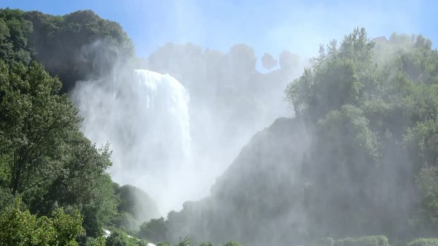 Marmore falls, Cascata delle Marmore, in Umbria, Italy. The tallest man-made waterfall in the world.