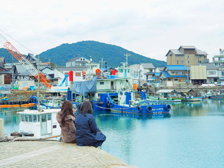鞆の浦　町並み　鞆の港