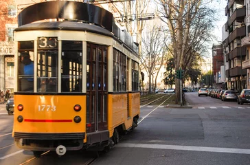 Foto auf Acrylglas Antireflex One of the first tram of the city of Milan © Simona