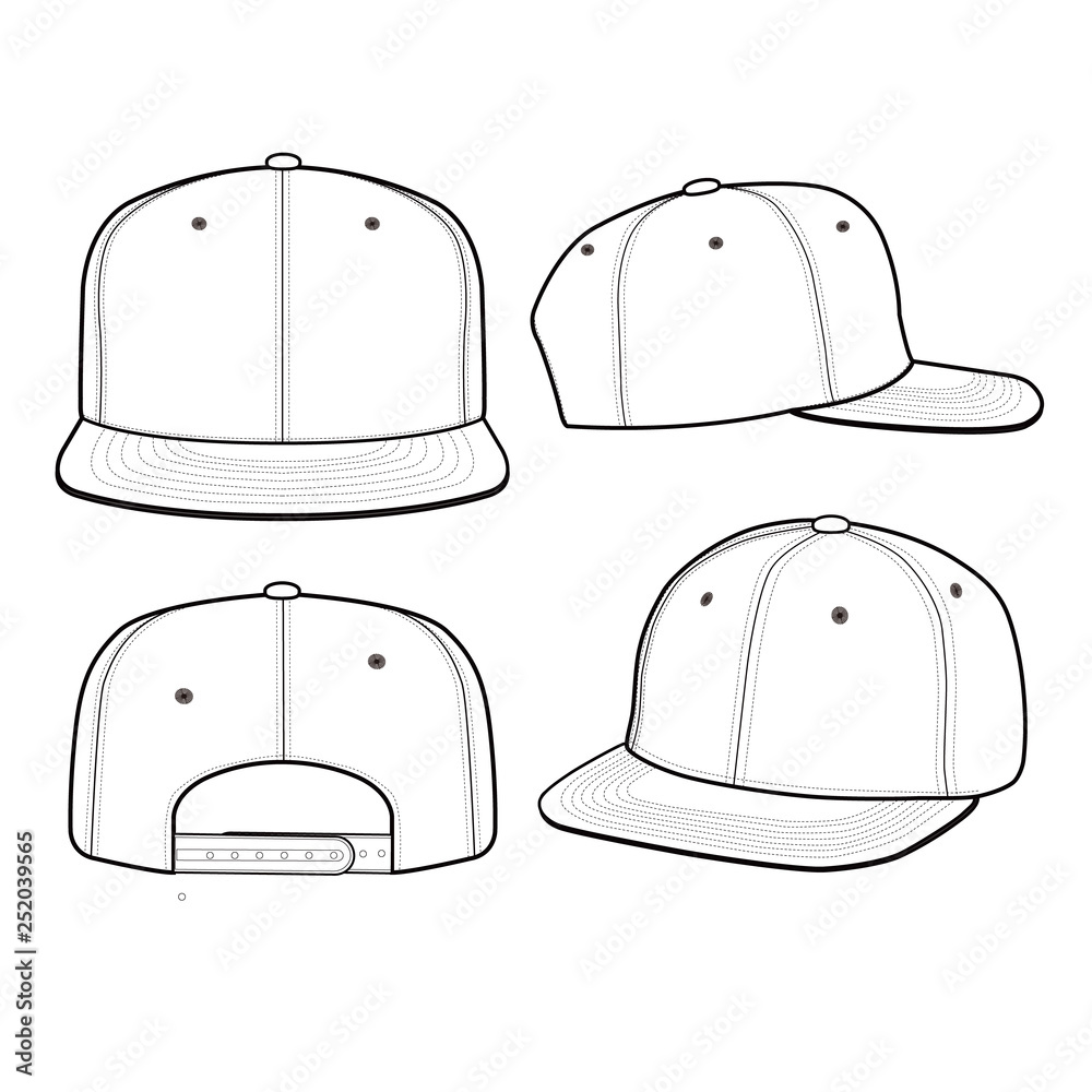 Poster SNAPBACK Cap Fashion flat vector mockup design