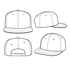 SNAPBACK Cap Fashion flat vector mockup design