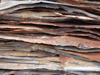 A stack of rusty zinc