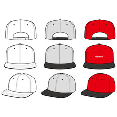 SNAPBACK Cap Fashion flat vector mockup design