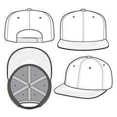 SNAPBACK Cap Fashion flat vector mockup design