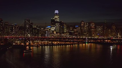 San Francisco downtown skyline aerial