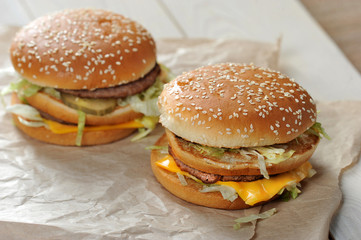 Big burger close-up