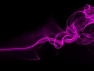 Purple smoke abstract on black background and darkness concept