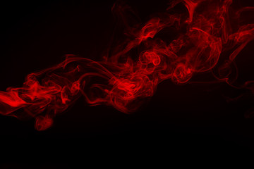 Red smoke abstract on black background. fire design