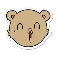 Obraz premium sticker of a cute cartoon teddy bear face