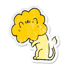Obraz premium distressed sticker of a cartoon lion