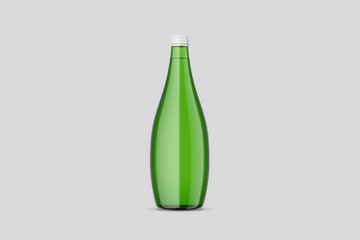 Water Bottle Mock-Up isolated on soft gray. Blank Label. 3D rendering
