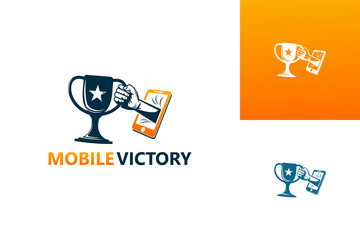 Mobile Victory Logo Template Design Vector, Emblem, Design Concept, Creative Symbol, Icon