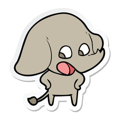 sticker of a cute cartoon elephant