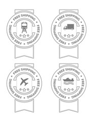 Naklejka premium lables free shipping stamp icon