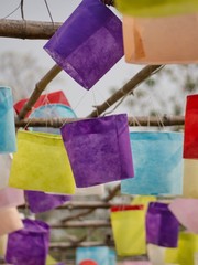 colorful lanterns in chinese temple