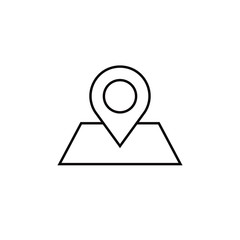 Map with Pin Pointer line icon,
