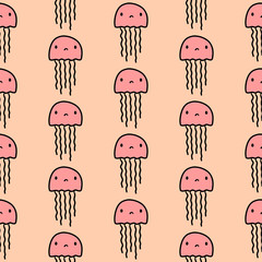 Jelly hand drawn seamless pattern in cartoon style