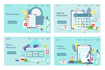 Fototapeta na wymiar Pharmacist give advice and conceling medication, time to vaccinate, medical laboratory, neurosurgery concepts, it can be used for landing page, template, ui, web, mobile app, poster, banner, flyer
