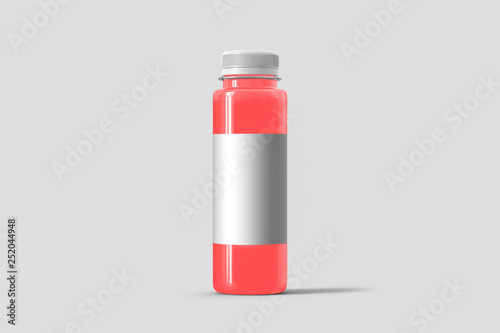 Download Plastic Juice Bottle Mock Up Isolated On White With Clipping Path 3d Rendering Realistic Wall Mural Sabir
