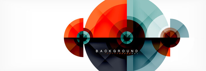 Obraz premium Geometric circle abstract background, creative geometric wallpaper.