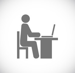 person man sitting for computer icon
