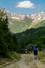 Friends hiking the mountains of Georgia