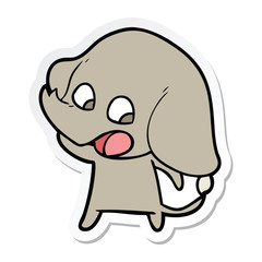 sticker of a cute cartoon elephant