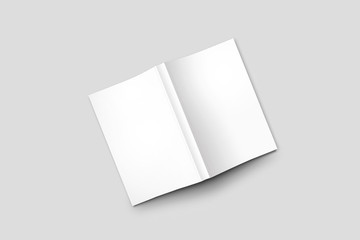 Blank Cover Of Magazine, Book, Booklet, Brochure  Isolated On White Background. Mock Up Template Ready For Your Design. 3D rendering