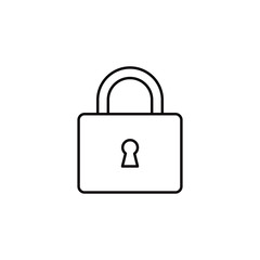 Lock thin line icon, security outline vector illustration