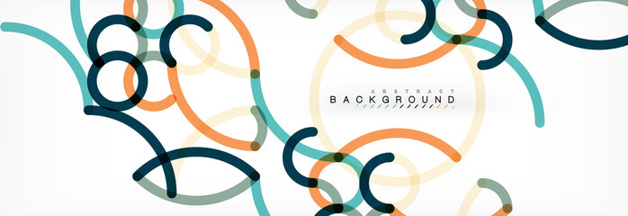 Curly wave lines abstract background design, transparent color lines on gray