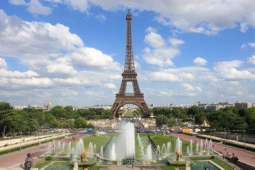 View of the Eiffel tower from Trocadero square
