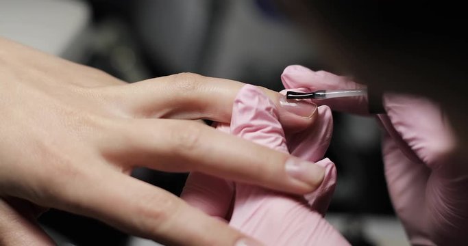 Close-up female hands manicure.