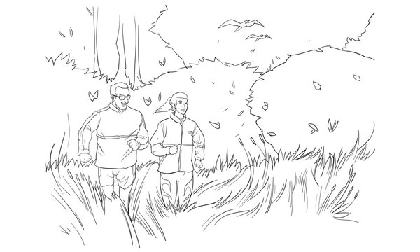 joggin in the woods