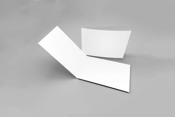 Blank A4 photorealistic Horizontal  Brochure mock up on soft grey background.3D rendering