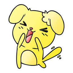 gradient cartoon of cute kawaii dog