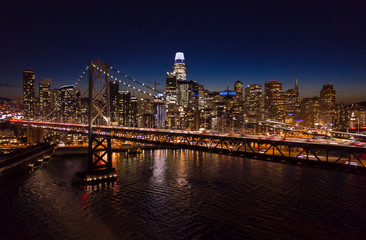 San Francisco downtown skyline aerial