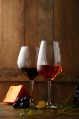 Wine drink in glasses