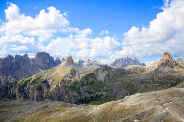 Fototapeta premium Sextener Dolomiten, Bergmassive, Dolomiten, Italien, Europa