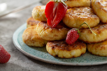 Sweet pancakes with strawberries