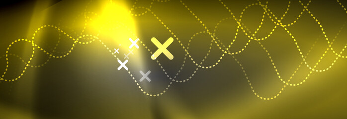 Glowing neon abstract lines, techno futuristic template