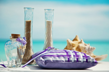 beach wedding and decoration.