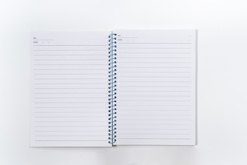 white notebook on white background with clipping path