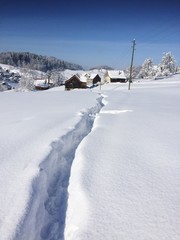 Fototapeta na wymiar Appenzellerland im Winter, sonnig, klar, ruhig