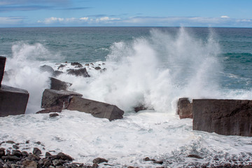 Fantastic crashed waves by the coast