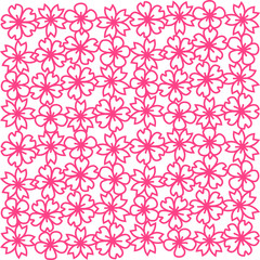 Fototapeta premium Sakura Cherry Blossom Vector Patterbn