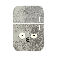 retro illustration style cartoon fridge freezer