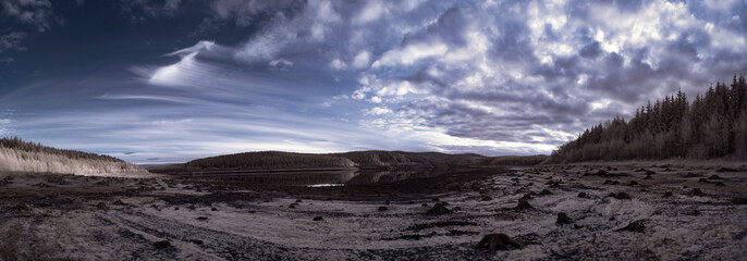 infrared photography - ir photo of landscape with tree under sky with clouds - the art of our world...